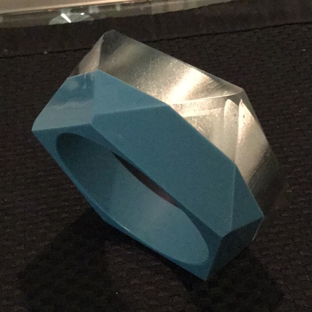 Blue & Silver Resin Bracelet